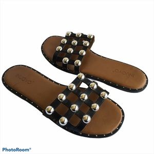 Inuova Black Stud Sandals